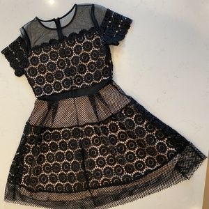 Mystic Los Angeles Black Netted Black Dress
